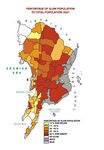 Percentage of slum population to total population in 2001. [13]