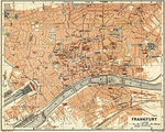 City map in 1905. Among the most important changes in relation to the old plans is the construction of the Railway Station (Hauptbahnhof), and the railway line