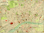 City map in 1913.This map shows the expansion of the city, outside of the old protection wall perimeter, and development of new districts. 19013 Frankfurt´s population exceeds 400,000.