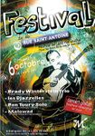 Flyer for a festival of Gypsy jazz representing Django Reinhardt