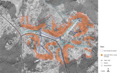 Survey of slope. Graphic:Pellegrino, Hisayasu. Basis: Ikonos, Cesad, FAUUSP.