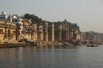 Ghats in Varanasi(Ghats are long flights of wide stones which lead down to rivers).