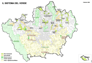 Green area system map of the Milan province [27]