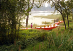 This landscape uses a very bold element of the red "ribbon," running alongside the river. We would not need such a bold fixed element, but the concept is helpful.