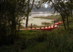 The red ribbon beside the river corridor