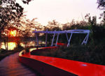 People's gathering pavilion beside the ribbon