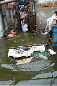 Flooded house