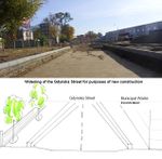 Process of widening of Gdynska Street for construction purposes