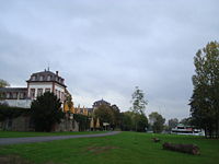 "Aue" between Castle wall and river