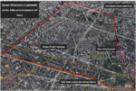 Map of green infrastructure elements in the 14th arrondissement