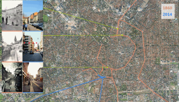 Comparison of waterways and canals in 1860 and in 2014