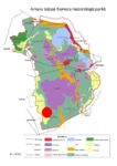 Slampe River site in a Kemeri national park map.