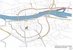 Map of Maastricht, main roads and features.