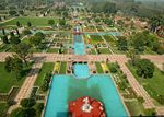 Mughal gardens with water channels inside garden complex.